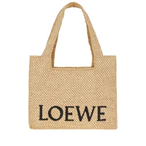 Best Medium ' Font Tote' bag in raffia Shopping Bags