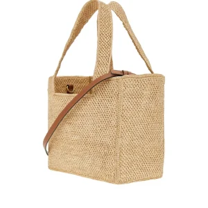 Best Medium ' Font Tote' bag in raffia Shopping Bags