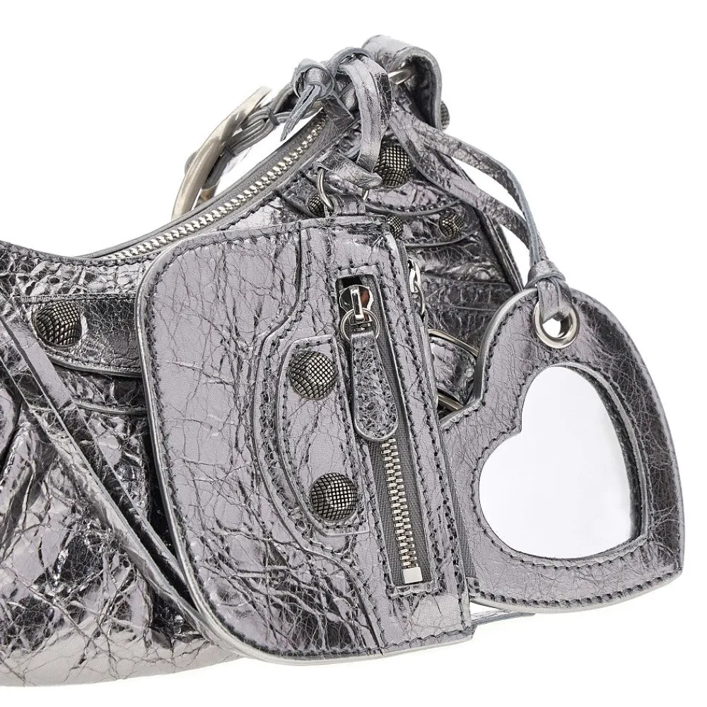 metallized_arena_leather__3.webp Clearance Metallized Arena leather Le Cagole XS bag Shoulder Bags