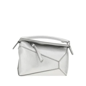 New Metallized leather mini Puzzle Edge bag Top-Handle Bags | Crossbody Bags