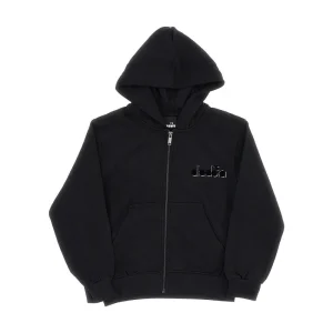 Fashion Metallized logo print full-zip hoodie Kids Clothing