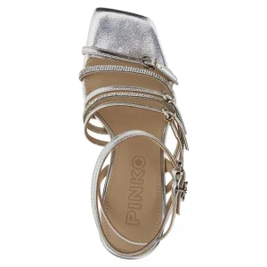 Fashion Metallized nappa leather sandals with strass Sandals