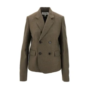 Fashion Mélange wool double-breasted jacket Jackets