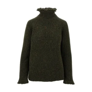 Sale Moulinè sweater with fringed hems Knitwear