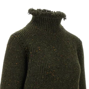 Sale Moulinè sweater with fringed hems Knitwear