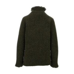 Sale Moulinè sweater with fringed hems Knitwear