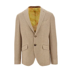 Outlet Mouliné tweed single-breasted jacket Jackets