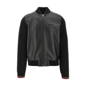 Hot Nappa leather and knit bomber jacket Outerwear