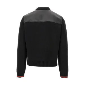 Hot Nappa leather and knit bomber jacket Outerwear