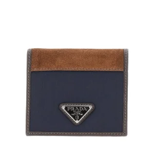 Clearance Nylon and leather horizontal bi-fold wallet Wallets And Small Leather Goods