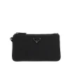 Hot Nylon double pouch with triangle logo Clutches