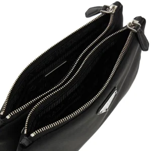 Hot Nylon double pouch with triangle logo Clutches