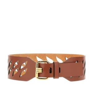 Best Openworked motif leather belt Belts