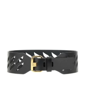 New Openworked motif leather belt Belts