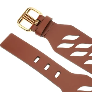 Best Openworked motif leather belt Belts