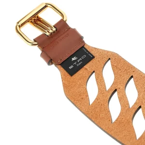 Best Openworked motif leather belt Belts