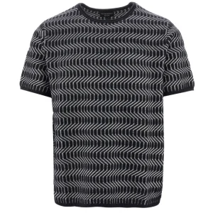 Online Optical motif wool knitted T-shirt Knitwear