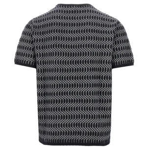 Online Optical motif wool knitted T-shirt Knitwear