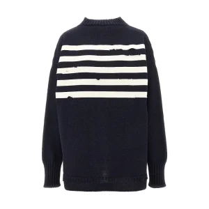 Discount Oversized sweater with stripes patches Knitwear