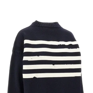 Discount Oversized sweater with stripes patches Knitwear