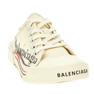 Online Paris' canvas mules with print Flat Shoes