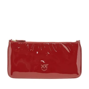 Fashion Patent faux leather flat pouch with chain Shoulder Bags