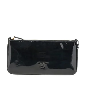 Outlet Patent faux leather flat pouch with chain Shoulder Bags