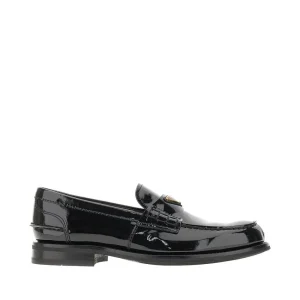 Fashion Patent leather loafers with triangle logo Loafers