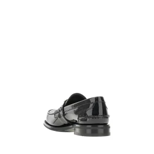 Fashion Patent leather loafers with triangle logo Loafers