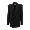 Clearance Pinstripe wool-blend oversized jacket Jackets