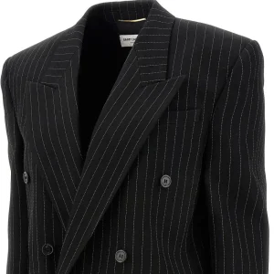 Clearance Pinstripe wool-blend oversized jacket Jackets