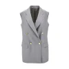 Hot Pinstriped double-breasted tailored vest Jackets