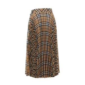 Hot Pleated Check wool-blend midi skirt Skirts