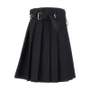 Online Pleated gabardine skirt with belt Skirts