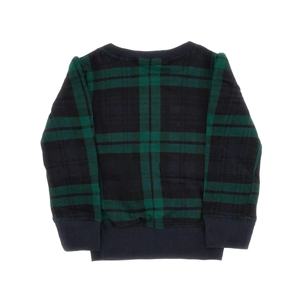 polo_bear_print_check_swe_1.webp Outlet Polo Bear print check sweatshirt Kids Clothing