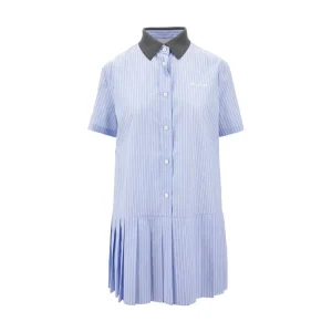 Outlet Poplin mini dress with pleated skirt Dresses