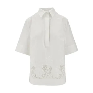 Fashion Poplin shirt with lace inserts Shirts