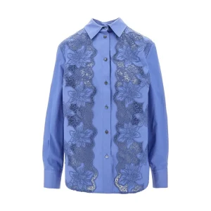 Hot Poplin shirt with lace inserts Shirts