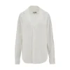 Clearance Poplin shirt with raw-cut neckline Shirts