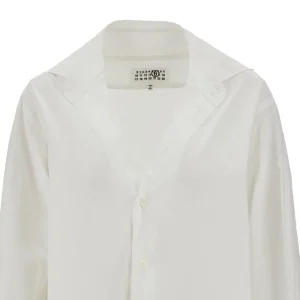 Clearance Poplin shirt with raw-cut neckline Shirts