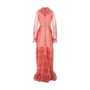 Online Printed silk long dress Dresses