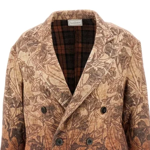 Discount Printed wool double-breasted jacket Jackets