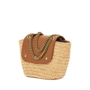 Hot Raffia and leather mini 'Manon' bag Shoulder Bags