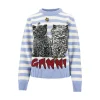 Fashion Recycled wool blend sweater with cats inlay Knitwear