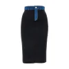 Fashion Ribbed jersey skirt with denim details Skirts
