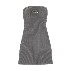 Discount Ribbed mini dress with Oval D inlay Dresses