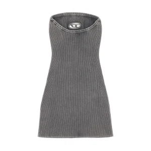 Discount Ribbed mini dress with Oval D inlay Dresses