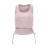 Outlet Ribbed tank top with Check ribbons Tops