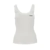 New Ribbed tank top with logo embroidery Tops