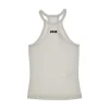 Online Ribbed tank top with logo embroidery Tops